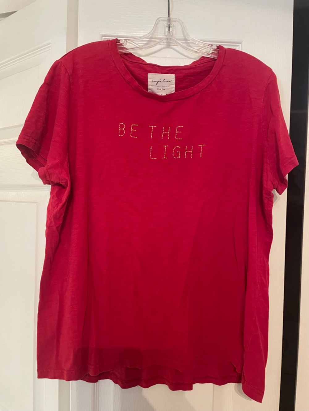 Evy’s tree size 1X Red "Be The Light" Embellished Tee VVGUC